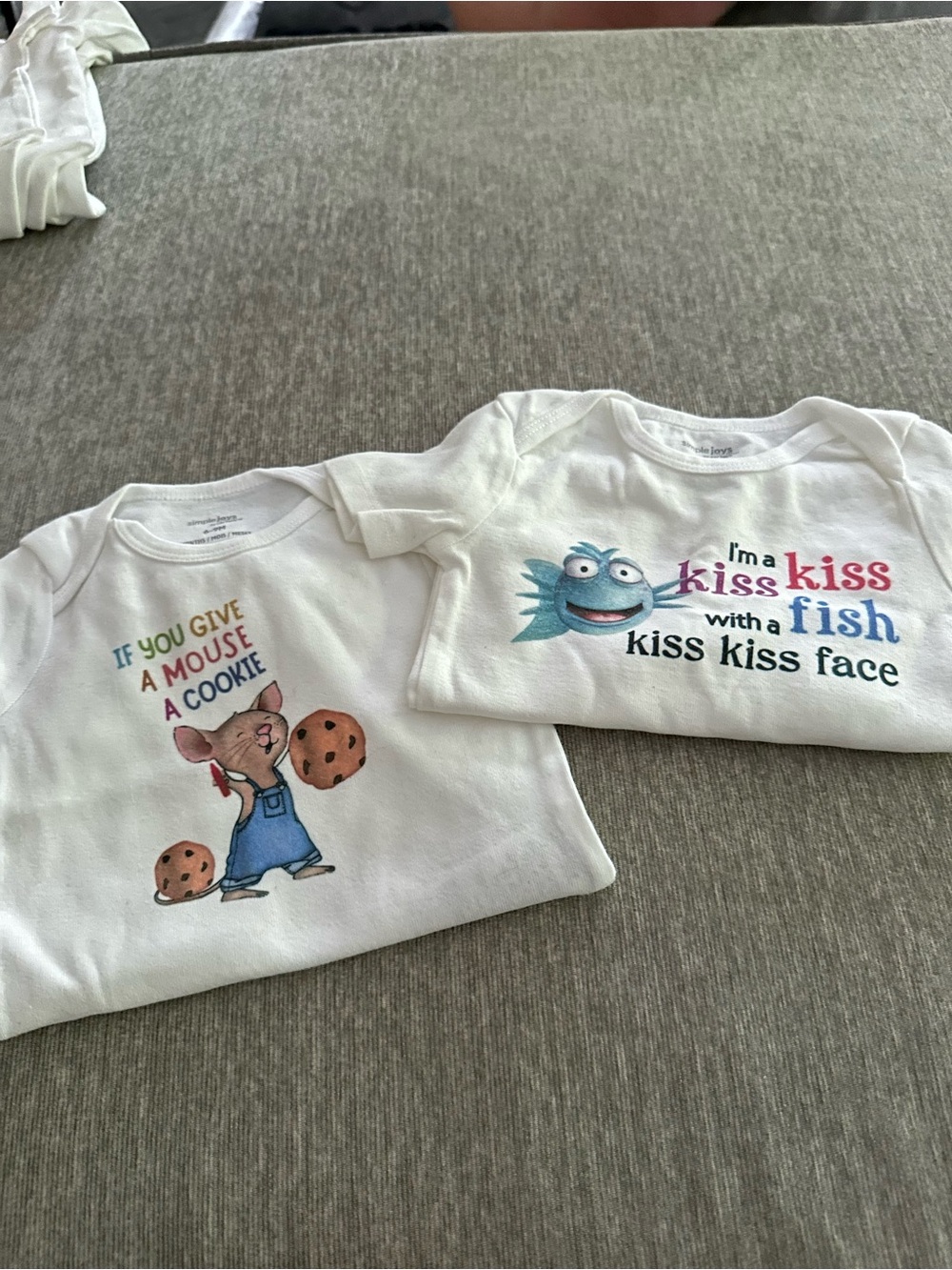 Book inspired kids short sleeve bodysuits - 2 pieces handmade